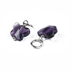 Faceted Transparent Glass Charms&nbsp;GLAA-T024-06