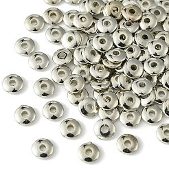 100 個の CCB プラスチックスペーサービーズ  ロンデル  プラチナ  5.5x1.5mm  穴：1.5mm&nbsp;CCB-FS0001-08A