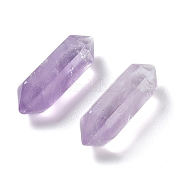 天然アメジスト 両端が尖った穴なし  多面カット  16x5x4.5mm&nbsp;G-G012-28