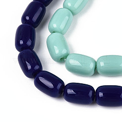 Opaque Solid Color Glass Beads Strands&nbsp;GLAA-N058-6x9mm-B01