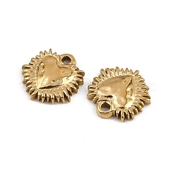 304ステンレススチールチャーム  イオンプレーティング（ip）  ハートチャーム  18KGP本金メッキ  9.5x9.5x2mm  穴：1mm&nbsp;STAS-K295-10G