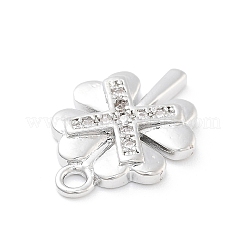 Brass Micro Pave Clear Cubic Zirconia Pendants&nbsp;LS-ZIRC-I067-01A