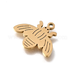 304ステンレスペンダント  ミツバチのチャーム  ゴールドカラー  15x17x1mm  穴：1.4mm&nbsp;SA-CBAF171-06G