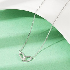 925 Sterling Silver Micro Pave Clear Cubic Zirconia Pendant Necklaces&nbsp;NJEW-D317-01P
