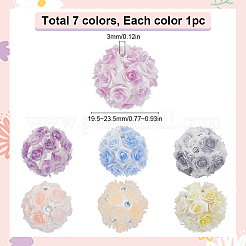 3Pcs 3 Colors Acrylic Handmade Luminous Polymer Clay Rhinestone Beads&nbsp;CLAY-SC0002-12
