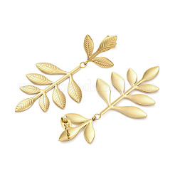 304 Stainless Steel Leaf Theme Stud Earrings For Women&nbsp;EJEW-B110-03G-03