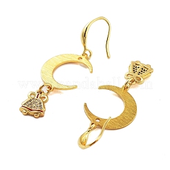 Rack Plating Brass Micro Pave Clear Cubic Zirconia Dangle Earrings&nbsp;KK-S379-15G