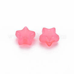 模造ゼリーアクリルビーズ  スター  ショッキングピンク  9x9.5x5.5mm  穴：2.5mm  約1795個/438g&nbsp;LS-MACR-S373-45-E09
