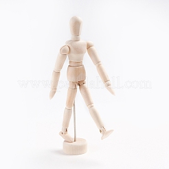 未完成の空白の木製人形  DIYの手塗りの工芸品のため  アンティークホワイト  154x43x27mm&nbsp;DIY-WH0163-92B
