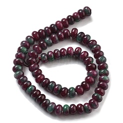天然石ホワイトジェイドビーズ連売り  染め  ロンデル  パープル  8x5mm  穴：1mm  約74個/連  15.15インチ（38.5cm）&nbsp;G-E507-01S