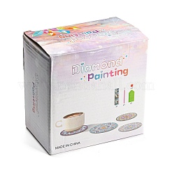 DIY Dog Theme Diamond Painting Wood Cup Mat Kits&nbsp;DIY-H163-02