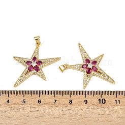 Brass Micro Pave Cubic Zirconia Pendants&nbsp;KK-S526-28G