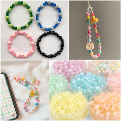 ガラスビーズブレスレット＆イヤリングのDIYジュエリー製作キット  レッド  2~45x0.6~9x0.4~9mm  穴：1~4mm&nbsp;DIY-SP0001-20C