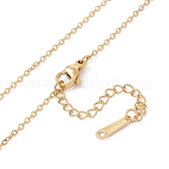 Interlocking Double Oval Pendant Necklace&nbsp;NJEW-G074-18G