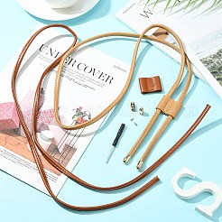 2 Sets 2 Colors PU Imitation Leather Bag Drawstring Cord & Cord Slider DIY Kits&nbsp;DIY-WR0002-08