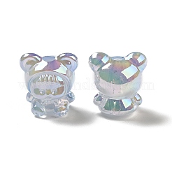 UVメッキレインボー虹色アクリルビーズ  クマの服を着た女の赤ちゃん  アザミ  17.5x16.5x14mm  穴：3.5mm&nbsp;PACR-M002-01C
