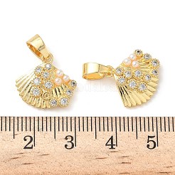 Brass Micro Pave Cubic Zirconia Pendants&nbsp;KK-D502-21G