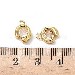 Brass Micro Pave Cubic Zirconia Charms&nbsp;KK-Z128-02G
