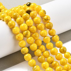 天然石ペルシア翡翠ビーズ連売り  ラウンド  染め  ゴールド  8.5mm  穴：1mm  約46個/連  15.75''（40センチメートル）&nbsp;G-A255-A02-02I