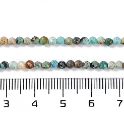 天然アフリカンターコイズ（ジャスパー）ビーズ連売り  ラウンド  多面カット  4mm  穴：0.7mm  約138個/連  15.35''（39センチメートル）&nbsp;G-N342-29A