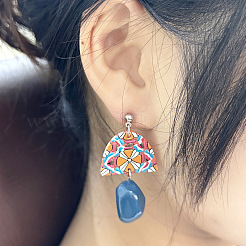 Acrylic Dangle Stud Earrings&nbsp;WG8F528-01