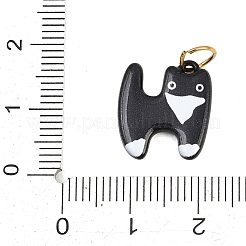 スプレー塗装された304ステンレススチールペンダント  猫のチャーム  18KGP本金メッキ  ブラック  15.5x14x2.5mm  穴：4.5mm&nbsp;STAS-D262-01B