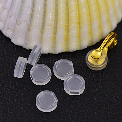 イヤリング用ゴムカバー滑り止めキャップ  抗痛み  イヤリングクッションのクリップ  透明  7.5x3mm  穴：1.5x3.5mm&nbsp;X-KY-P007-A01