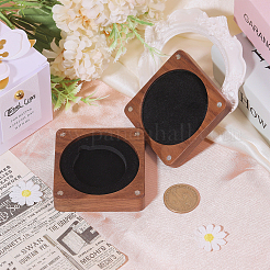 木製メダル収納マグネットボックス  中に黒いベルベットが入っています  正方形  6.8x6.8x2.5cm&nbsp;CON-WH0088-93A-01