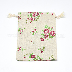 Polycotton(Polyester Cotton) Packing Pouches Drawstring Bags&nbsp;ABAG-T004-10x14-10