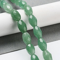 天然石グリーンアベンチュリンビーズ連売り  多面カットコメ  12.5x8mm  穴：1.2mm  約16個/連  7.68''（19.5センチメートル）&nbsp;G-P520-C12-01