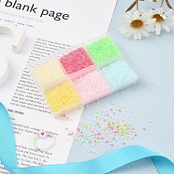 4800Pcs 6 Colors 12/0 Imitation Jade Glass Seed Beads&nbsp;SEED-YW0001-30