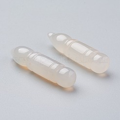 教師の日のための彫刻された天然瑪瑙のペンダント  書道筆ペン  ホワイトスモーク  38.5~39.5x9.5mm  穴：1.6mm&nbsp;G-I295-03B