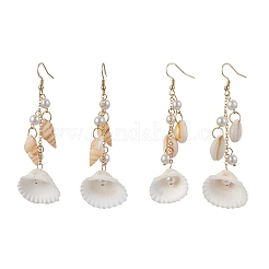 304 Stainless Steel Shell Shape Dangle Earrings&nbsp;EJEW-JE06382
