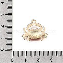 合金エナメルチャーム  カニチャーム  ゴールドカラー  ミックスカラー  18x20x2.5mm  穴：1.6mm&nbsp;FIND-H066-07G
