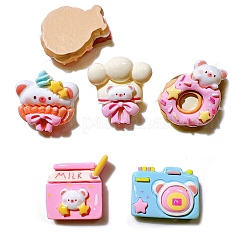 漫画の樹脂カボション  混合図形  クマ  ミックスカラー  24~27mm&nbsp;PW-WG4EEB7-01