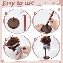 2Pcs Pine Wood Doll Stands&nbsp;ODIS-GA0001-81