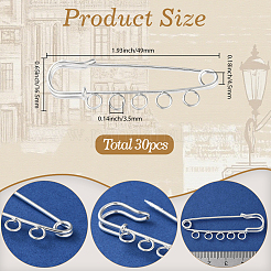 30Pcs Iron Brooch Findings&nbsp;FIND-SC0020-15S