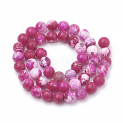 Dyed Natural Crackle Agate Beads Strands&nbsp;G-T100-04D