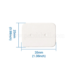 ペーパー ジュエリー イヤリング ディスプレイ カード  長方形  ホワイト  35x25x0.5mm&nbsp;CDIS-TAC0001-02C