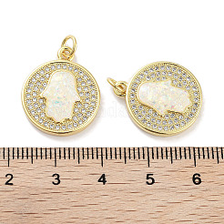 Brass Micro Pave Clear Cubic Zirconia Pendants&nbsp;KK-L213-039G-02