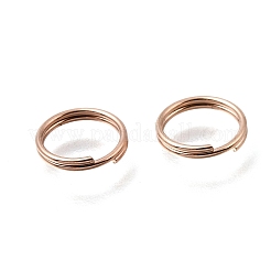 304ステンレススプリットリング  ダブルループ丸カン  ローズゴールド  10x2mm  内径：8mm  単線：1mm&nbsp;STAS-P223-22RG-06