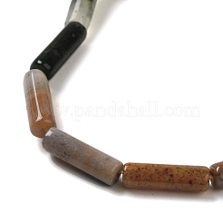 天然石インディアン瑪瑙ビーズ連売り  コラム  13~14x4~4.5mm  穴：1.2mm  約14個/連  7.48''（19センチメートル）&nbsp;G-U010-A06-01