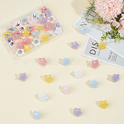 48Pcs 6 Styles Transparent Plastic Star Drawing Pins&nbsp;AJEW-ME00019