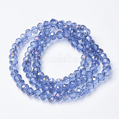 Electroplate Transparent Glass Beads Strands&nbsp;EGLA-A034-T6mm-F19