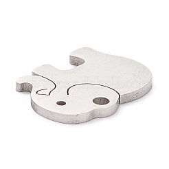 変色しない201ステンレススチールペンダント  レーザー切断  手動研磨  象  ステンレス鋼色  10.5x14x1mm  穴：1.5mm&nbsp;STAS-D451-31P