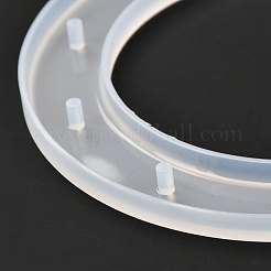 DIYフラットラウンドウィンドチャイム作成キット  シリコンモールド入り  アルミチューブ  アクリルビーズ、水晶の線  ホワイト  59個/セット&nbsp;DIY-P028-21