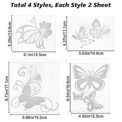 8Sheets 4 Style Waterproof Plastic Car Stickers&nbsp;DIY-GF0005-52