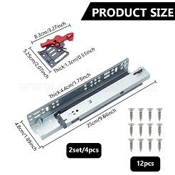 冷間圧延鋼製引き出しスライドガイド交換部品キット  ステンレス鋼色  25x4.8x4.4cm&nbsp;TOOL-WH0039-78
