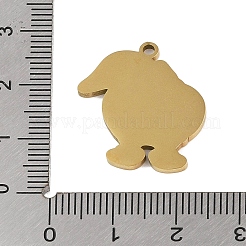 ステンレスペンダント201個  アヒルのチャーム  ゴールドカラー  23.5x20.5x1.5mm  穴：1mm&nbsp;STAS-C095-39G