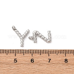 304ステンレススチールチャーム26個  a～zの文字  ステンレス鋼色  13~15x5.5~12x3mm  穴：2mm&nbsp;STAS-T064-75P